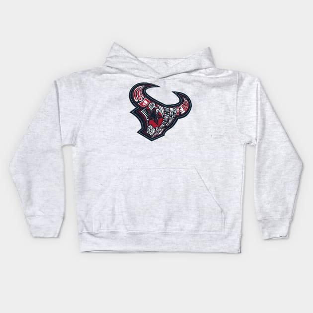 Dia De Los Texans Kids Hoodie by RubbertoeDesign